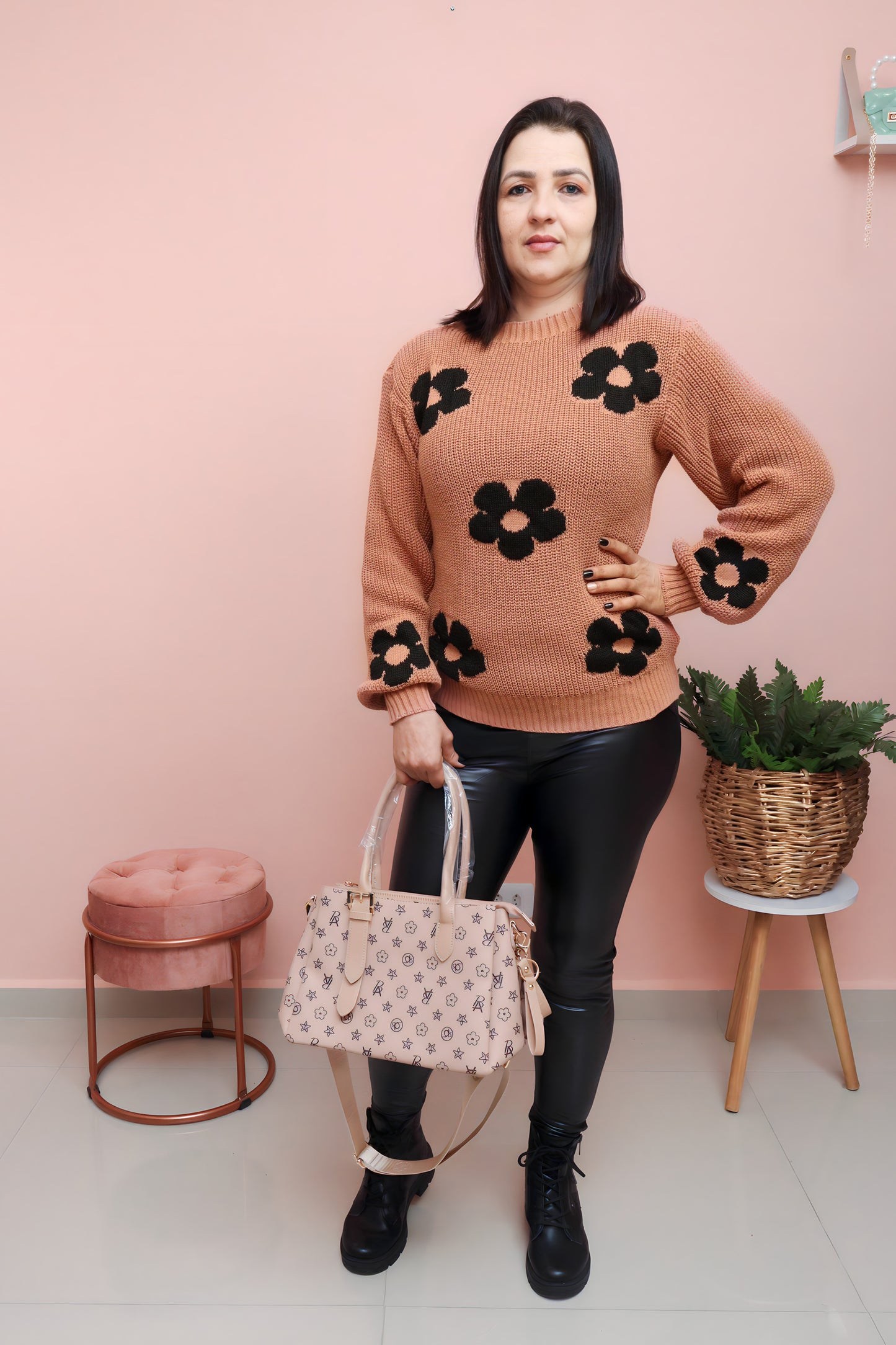Blusa Tricot Flor