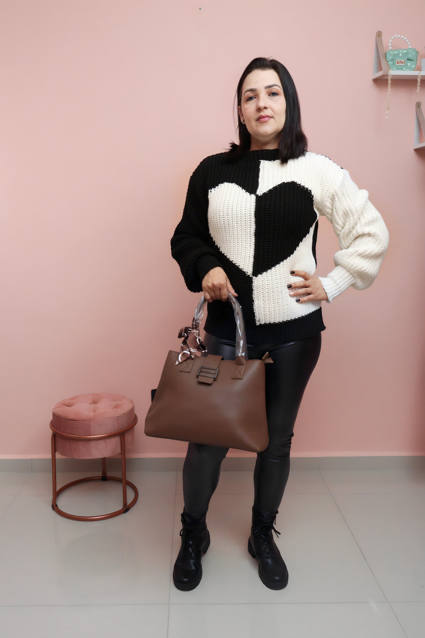 Blusa Tricot Coração